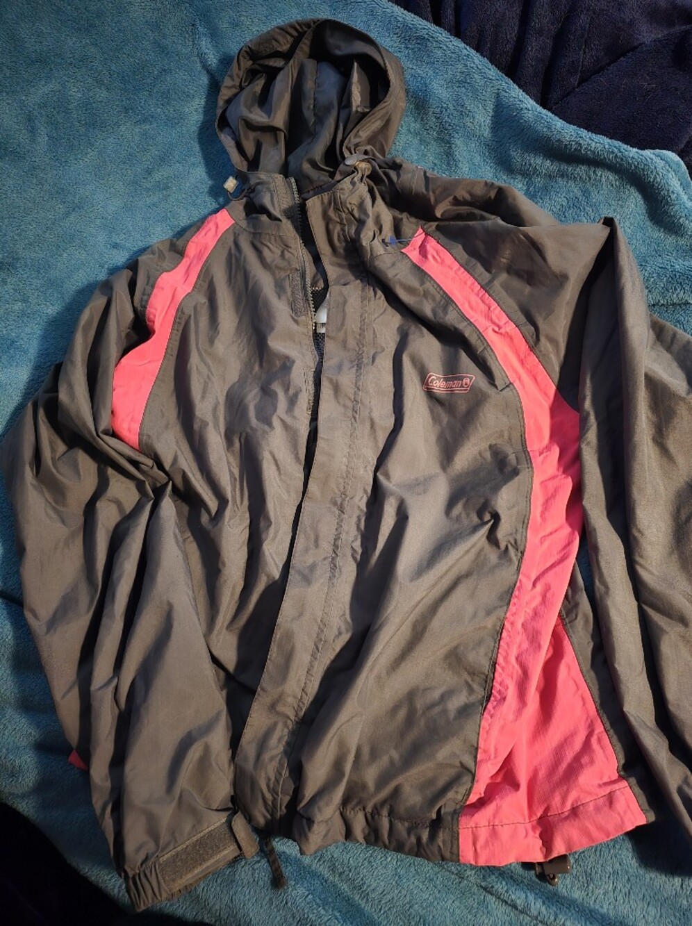 Coleman Gray and Pink Hooded Rain Jacket